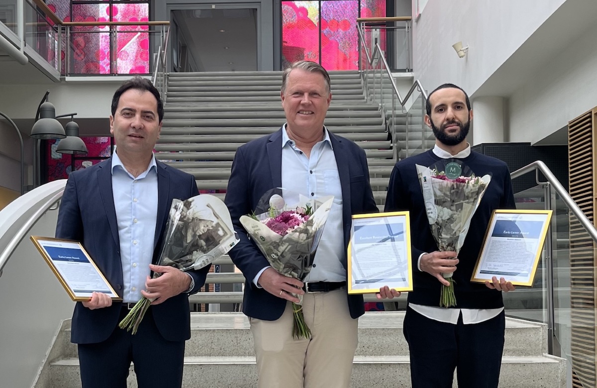 The 2025 award winners: Rakaee, Eide and Akkouh.