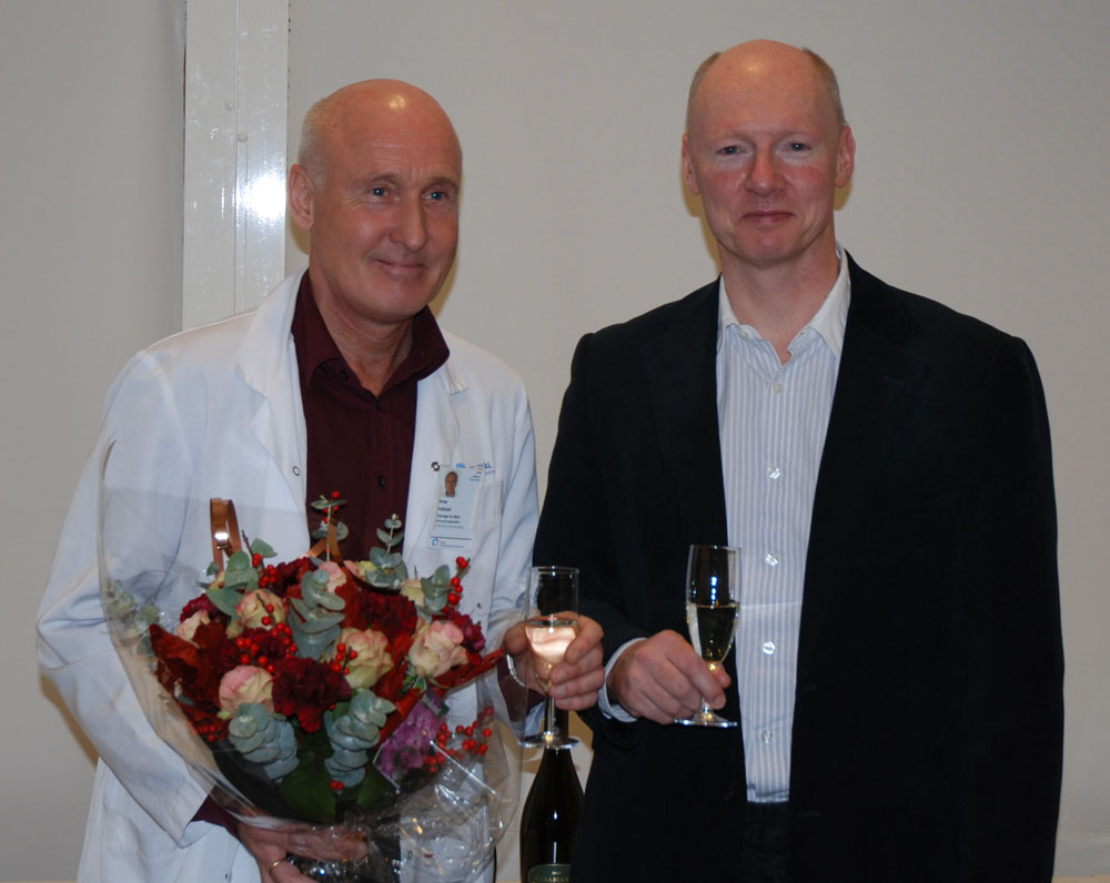 Arne Kolstad with Harald Stenmark during the ceremony