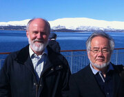 Per O. Seglen (left) and 2016 Nobel laureate Yoshinori Ohsumi