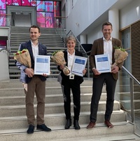 2023 award winners. From left: Kushtrim Kryeziu, Bente Halvorsen and Håvard Ole Skjerven